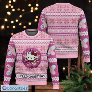 Hello Christmas Hello Kitty Ugly Christmas Sweater Fun Kitty Cat Shir Product Photo 1