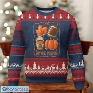 Fall Theme Ugly Christmas Sweater Football Pumpkin Sweater Product Photo 1